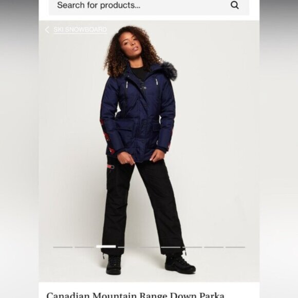 WORN ONCE -SUPERDRY- Canadian Mountain Range Down Parka Jacket - Size 12 Woman - Picture 5 of 15